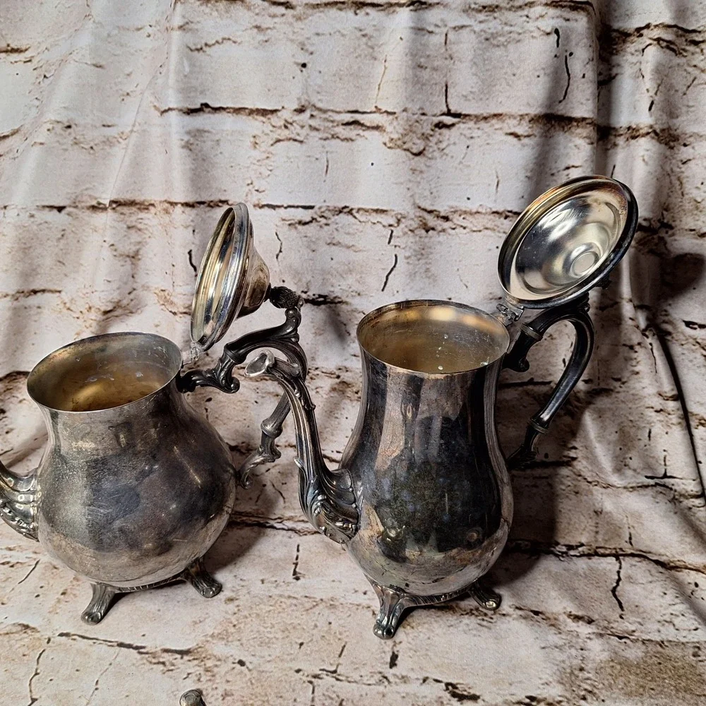 Vintage Silverplate Tea Service One 9